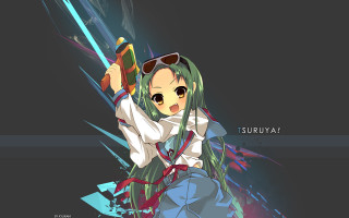 Anime girl sword school uniform - anime style free wallpaper