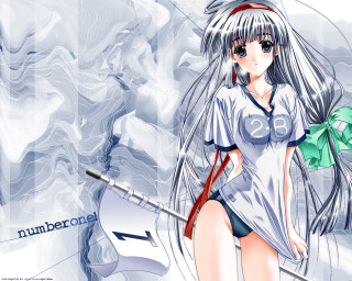 Girl sword smoke anime blue - a background free wallpaper
