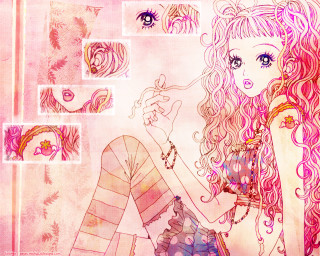 Pink hair girl rococo manga - a floor next free wallpaper for desktop