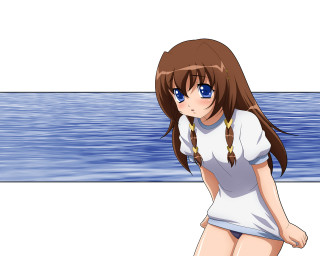 Aguri uchida brown hair water - flowing free wallpaper