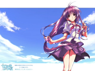 Girl purple dress umbrella clouds - a purple dress free wallpaper