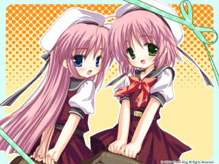 Pink haired anime girls rocks - their hair free wallpaper