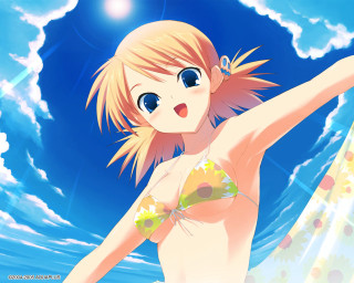 Woman bikini water outstretched arms - chizuko yoshida free wallpaper