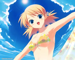 Woman bikini water outstretched arms - blue free wallpaper