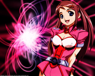 Pink dress woman anime fireworks - a pink background behind her free wallpaper