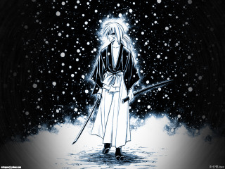 Snowy samurai manga night starry - all free wallpaper