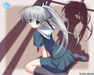 Long haired girl silhouette blush - chizuko yoshida free wallpaper