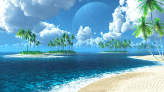 Tropical island beach palm trees 2 - tropical free wallpaper for desktop