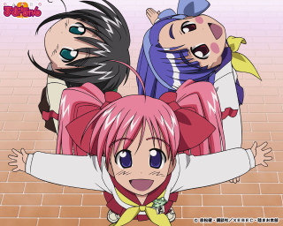 Anime girls outstretched arms tiled - their head free wallpaper