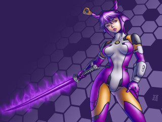 Woman purple sword flame background - a sword and a flame free wallpaper