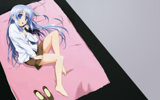 Aguri uchida pink sheet blue - her foot free wallpaper