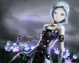 Girl blue hair gun flower - ghost in the shell free wallpaper for desktop