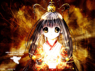 Anime girl crown red dress - a crown free wallpaper