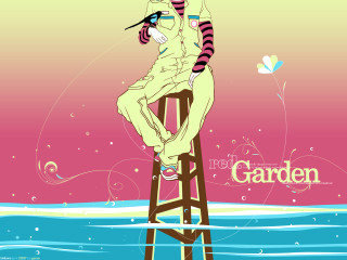 Woman stool water butterfly pink - a stool free wallpaper