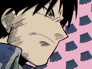 Man blackhair blue shirt looking - menacing free wallpaper