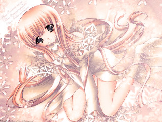 Girl star snowflake cherry blossoms - a snowflake background free wallpaper