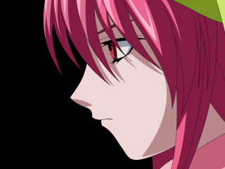 Pink haired girl green eyes 8 - the side with free wallpaper