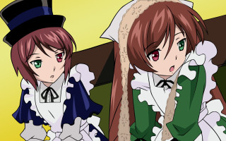 Anime girls hat brown green - a top hat free wallpaper