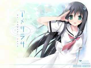 Girl black hair red tie 2 - a red tie free wallpaper for desktop