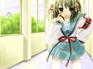 Alice glasses bow school uniform - her neck free wallpaper for desktop