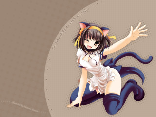 Dancing woman cat ears anime - free cats wallpaper