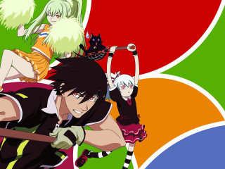 Anime group colorful background pink - same free wallpaper