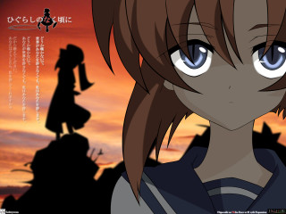Anime blueeyes brownhair sunset silhouette - a anime character free wallpaper