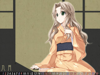 Woman kimono table knife clock - a woman in a kimono free wallpaper