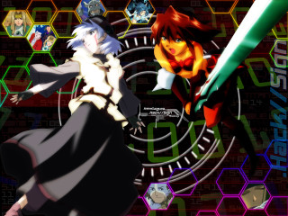 Anime couple hexagon poster alice - a wallpaper background free wallpaper