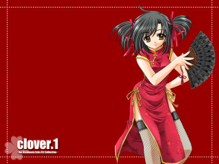 Red dress fan anime china - a red border free wallpaper