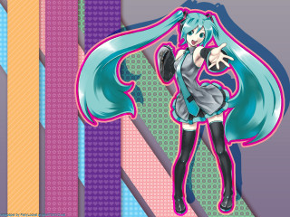 Blue haired girl anime hatsune - a blue tail free wallpaper