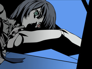 Gothic aya goda green eyes - a black dress free wallpaper