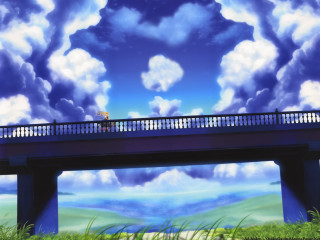 Bridge person clouds kyoto beach - cloud above free wallpaper
