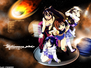 Anime girls space station planets - planet free wallpaper