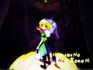 Cartoon girl green dress black - a white hat free wallpaper