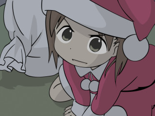 Cartoon girl santa hat angry - ayo free wallpaper for desktop