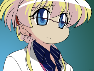 Blonde glasses tie whitejacket portrait - flat color free wallpaper