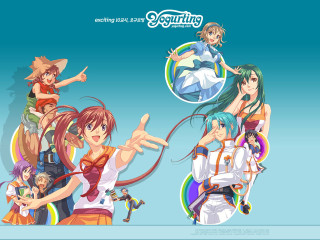 Anime group hands up characters - a group of anime characters free wallpaper