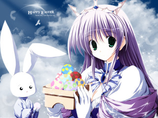 Girl bunny egg crown anime - a box free wallpaper for desktop