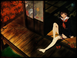 Girl autumn spider anime portrait - gothic art free wallpaper for desktop