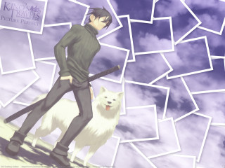 Man dog cloudy sky portrait - square free wallpaper