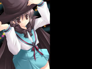 Witch girl starry background screenshot - anime free wallpaper