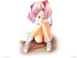 Pink haired girl sitting blush - pink hair free wallpaper for desktop