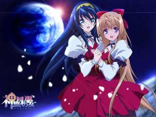 Anime girls blue planet moon 2 - a blue planet free wallpaper