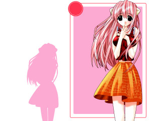 Pink haired girl red dress - a red dress free wallpaper for desktop
