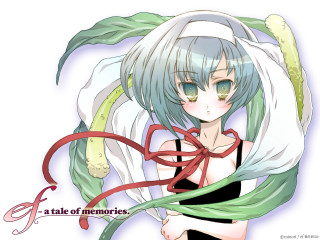 Girl green hair black top - the back free wallpaper