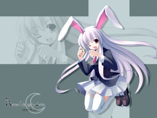 Anime rabbit girl portrait long - her chin free wallpaper