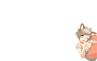 Woman cat shoulder pillow blush - her shoulder and a cat free wallpaper