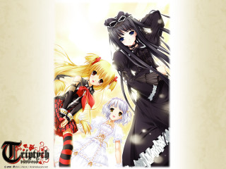 Anime girls gothic lolita 3d - a red ribbon free wallpaper