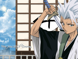 White hair sword man blue - his hand and a sky background free wallpaper